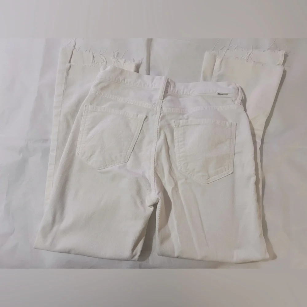 Mother jeans corduroy straight leg size 26 white the insider crop step fray - Picture 6 of 12